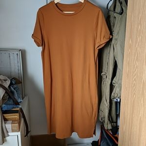 Ochre t-shirt dress AND